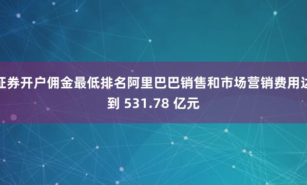 证券开户佣金最低排名阿里巴巴销售和市场营销费用达到 531.78 亿元